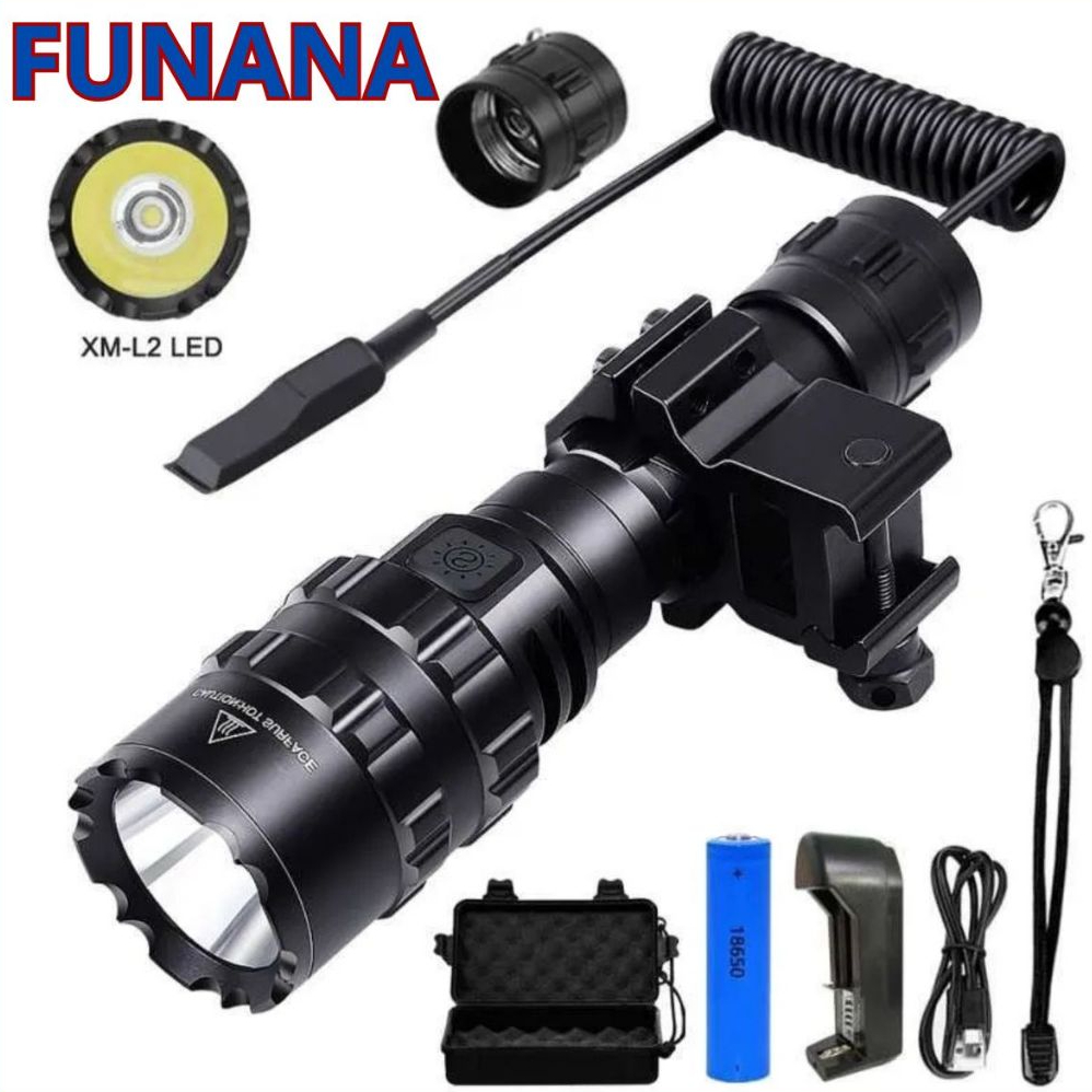 COD FUNANA Senter LED Senapan Angin Hunting Anti Air Airsoft Rifle L2 Dengan 5 Mode Cahaya Terang