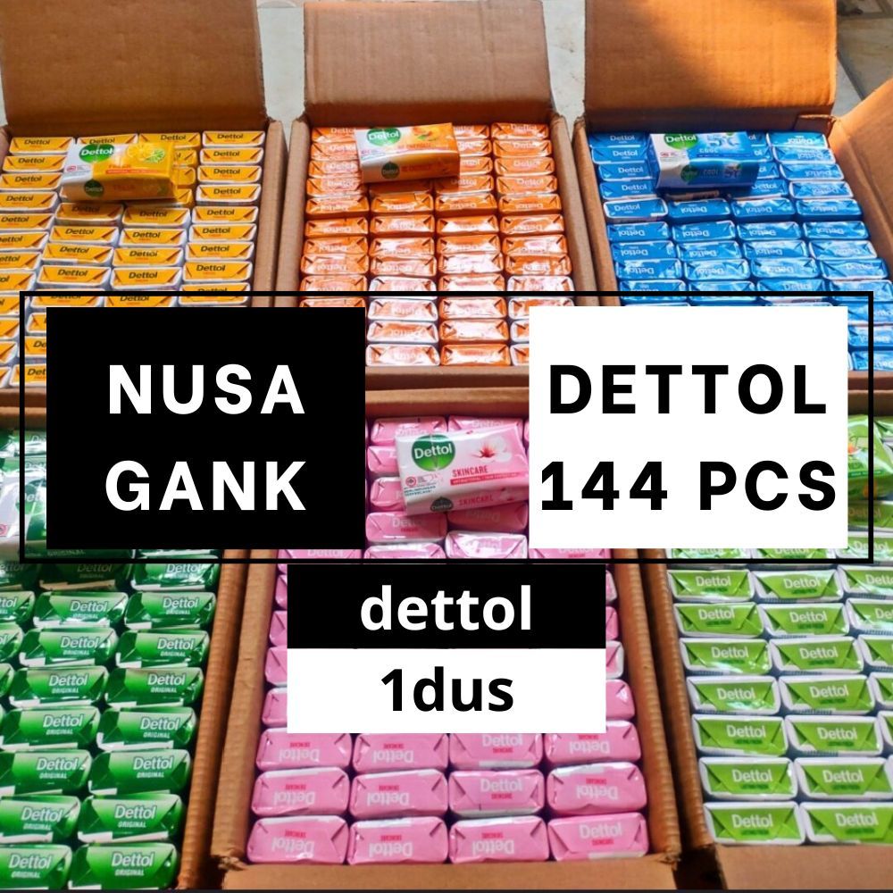 Paket 144 Pcs Dettol Sabun Anti Bakteri 60g || Dettol Sabun Mandi Anti Kuman 1dus Random