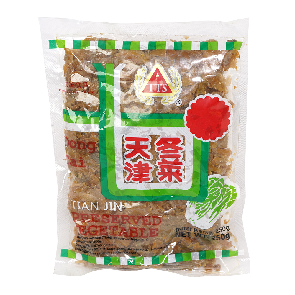 

Sayur Asin Tong Cai TTS Tongcai Sawi asin Dongcai Preserved Vegetable 250gr TTS