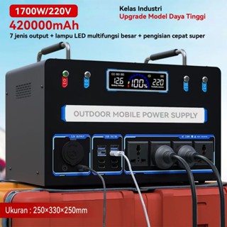 Genset Listrik Power Station Camping Powerbank  220V 400W/500W/800W/1200W/1700W/2600W  Baterai 50000mAh/90000mAh/120000mAh/ 360000mAh Portable Power Station AC/DC/USB Power Supply Portable