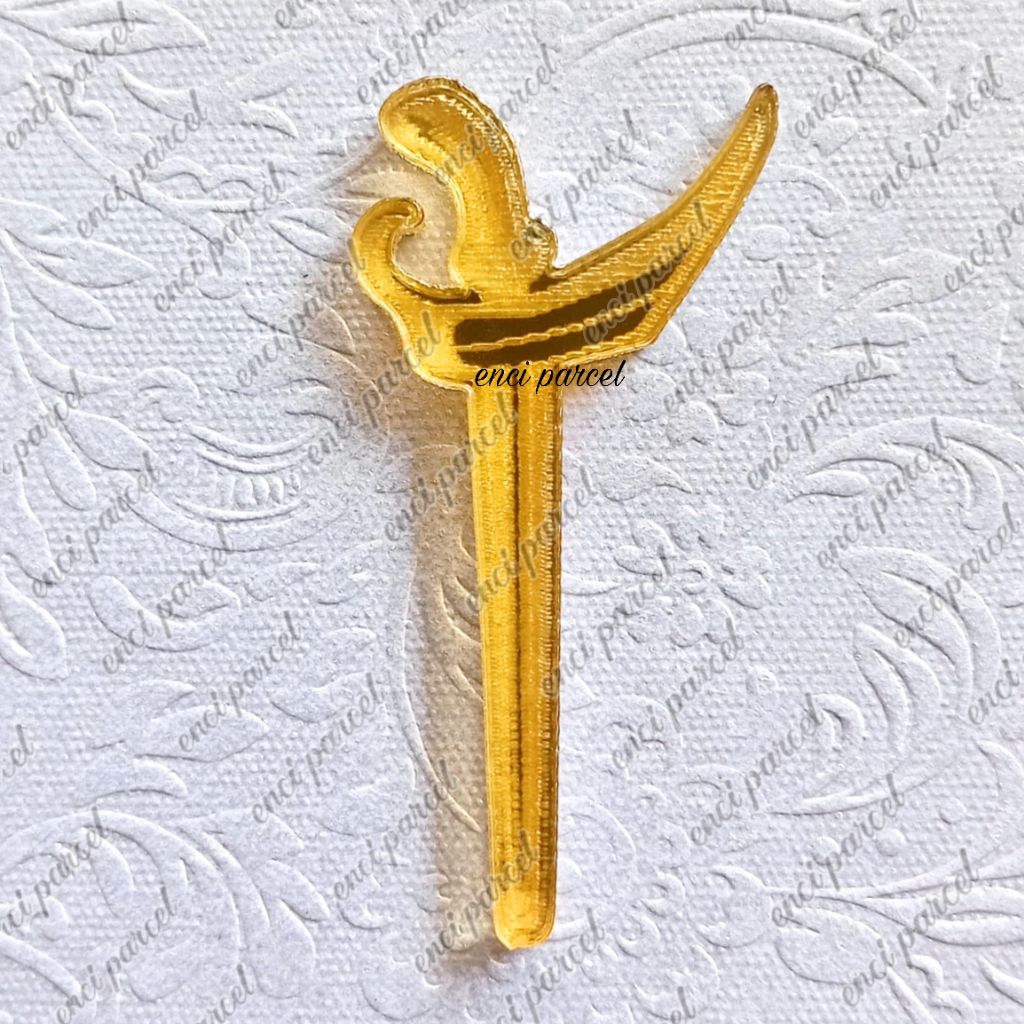 replika keris miniatur senjata tajam tradisional jawa bentuk kris belati dekorasi hiasan mahar logo 