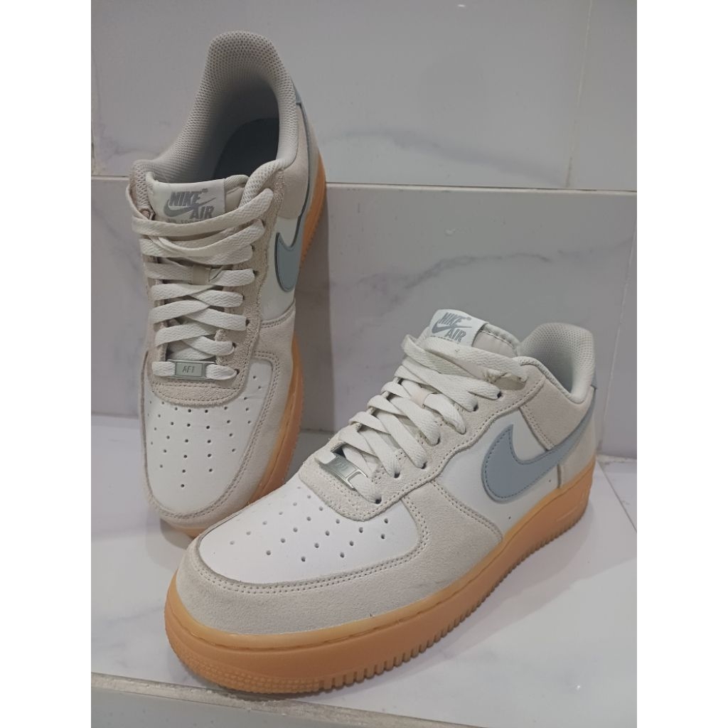 Nike AF1 Air Force One Original Three Pairs White Grey Gum Suede