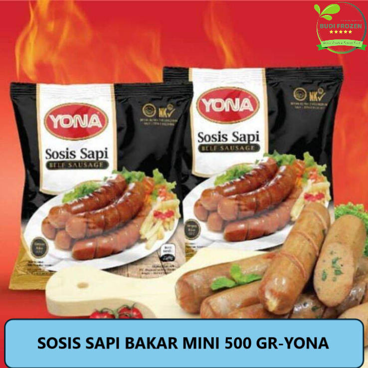 SOSIS BAKAR SAPI JUMBO dan MINI YONA / SOSIS YONA / 500 GR dan1 KG