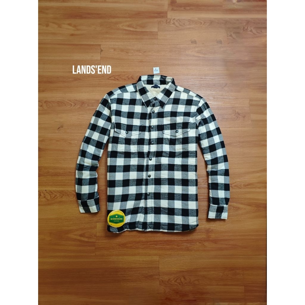 lands end Casual flanel sherpa outer jacket