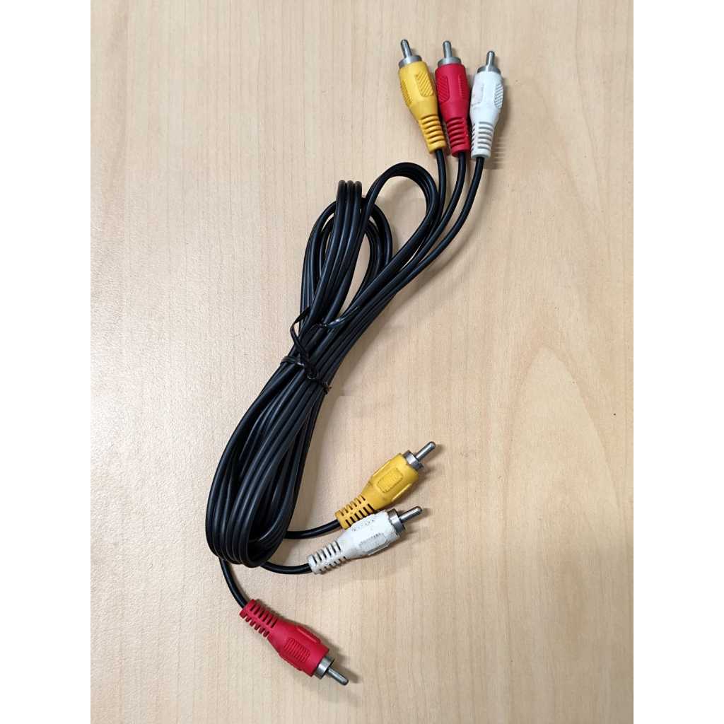 Kabel Audio/Video dengan 3 Konektor RCA | Kabel Audio RCA to RCA Merah Kuning Putih