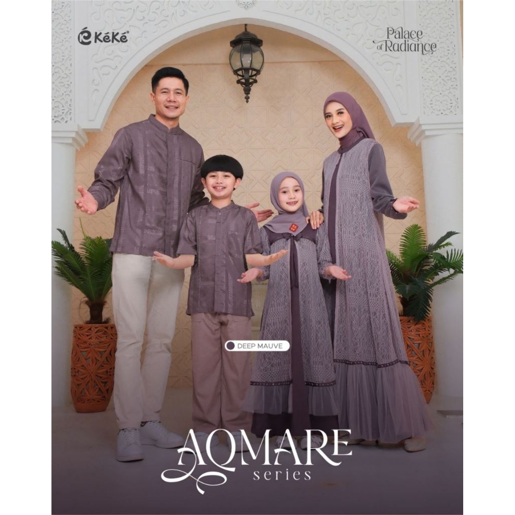 New Arivval Sarimbit Keke Aqmare Series Muslim 2026/Sarimbit Keke Terbaru Aqmare Series Deep Mauve/S
