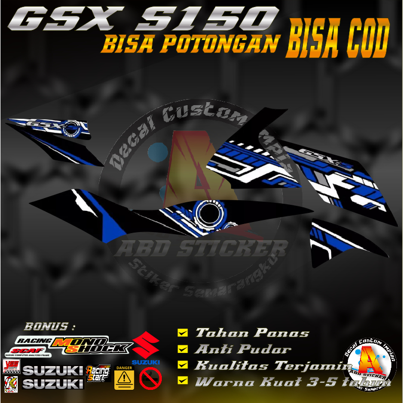 Stiker Decal Motor Suzuki GSX S150 - Decal Stiker GSX S150 Anti Luntur |KODE A287