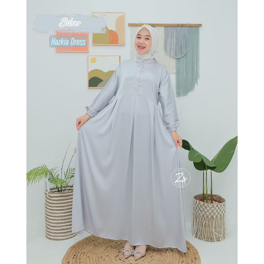 DRESS SANTORINI ARMANY HAZKIA NADYA ZR GAMIS SHIMER PESTA WANITA ZIRA KILAP MEWAH SYARI