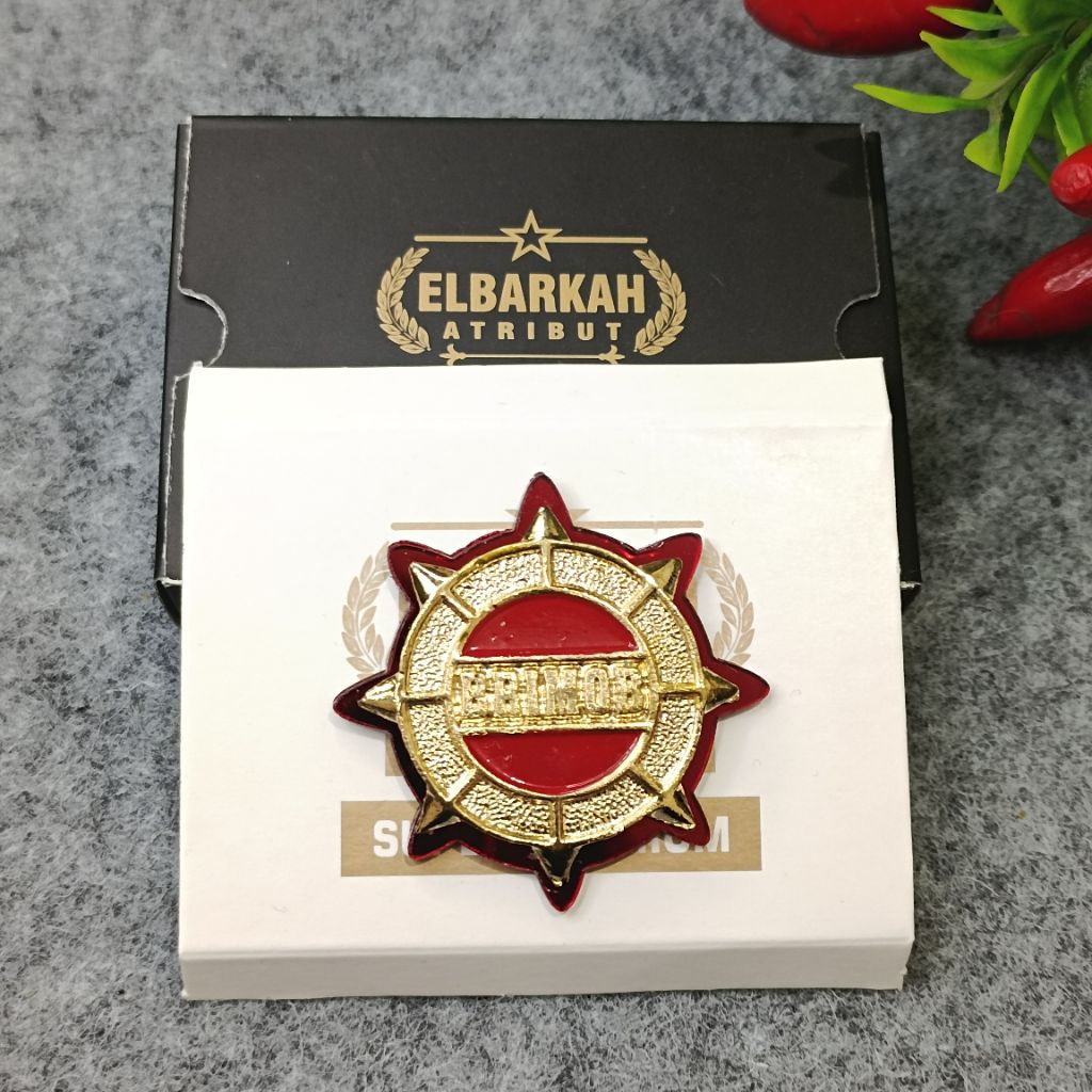 Pin roda shabara brimob/pin brimob polri/atribut polisi/atribut polri