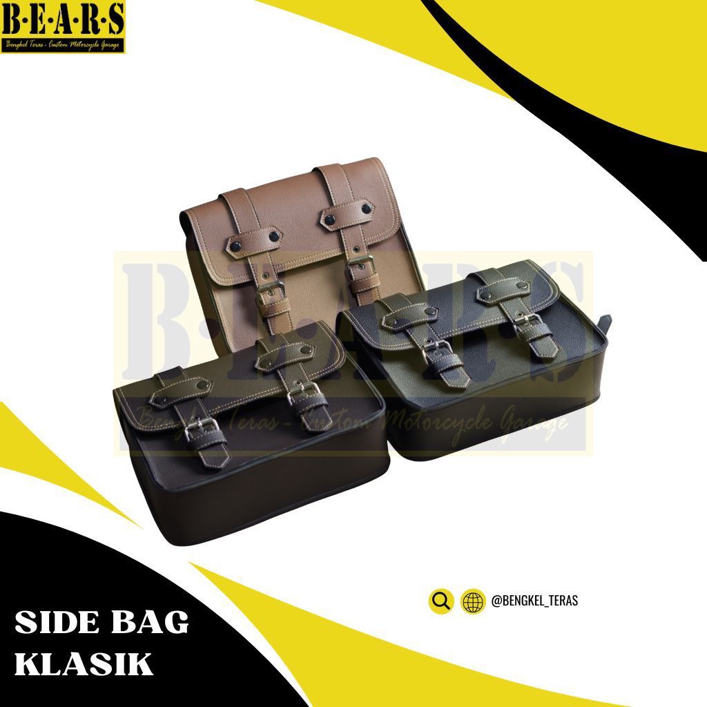 Tas Motor Tas Turing Side Bag Tas Samping Motor Universal Kawasaki W175 Benelli Klasik Retro