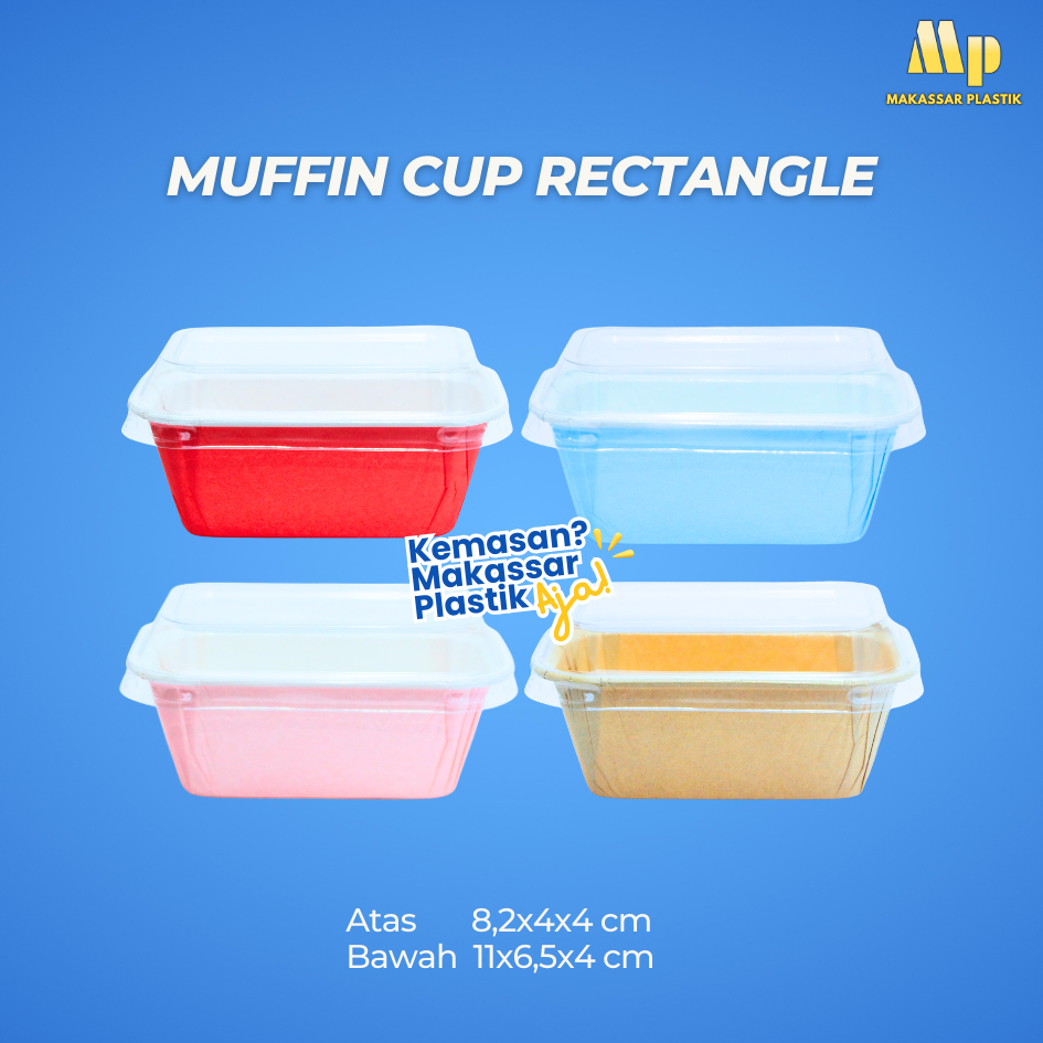 MUFFIN CUP RECTANGLE POLOS / CUP MUFFIN / MUFFIN REC POLOS @25 PCS