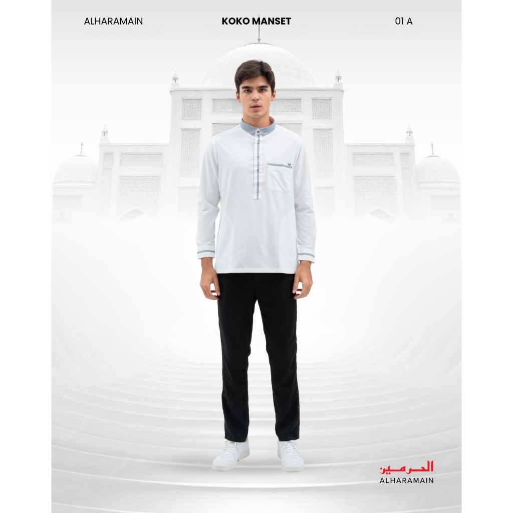 AL Haramain Koko Kombinasi Premium Manset (01 A) | Hitam | Putih | Cream | Navy | Hijau Botol | Maro