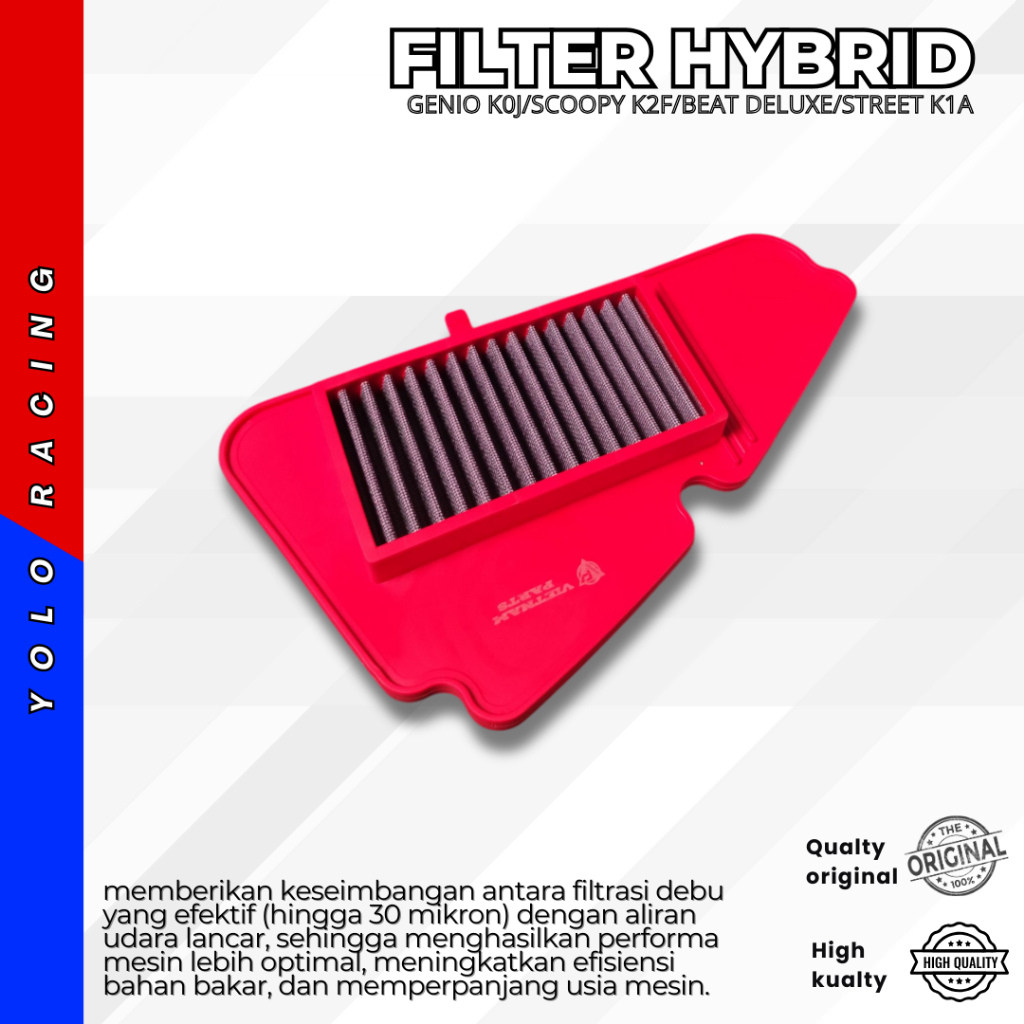 FILTER UDARA BEAT DELUXE GENIO Filter Udara Hybrid filter udara genio saringan udara beat deluxe