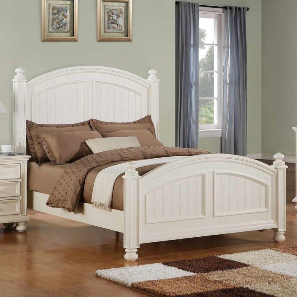 Tempat tidur classic minimalis modern/divan rangka ranjang finishing cat Duco putih/dipan kayu solid