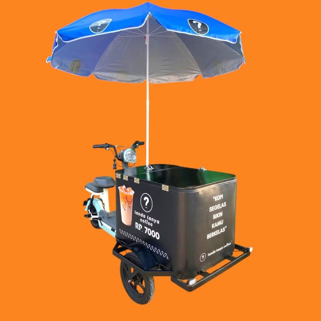 gerobak sepeda listrik kopi keliling kekinian free ongkir