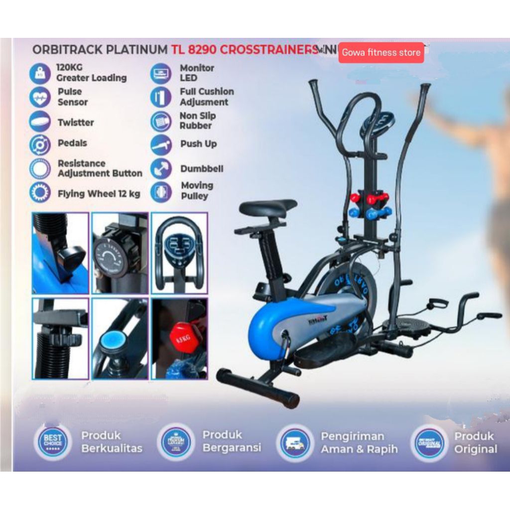 Orbitrack Plat Crosstrainer TL-8290 Alat Fitness Sepeda Statis