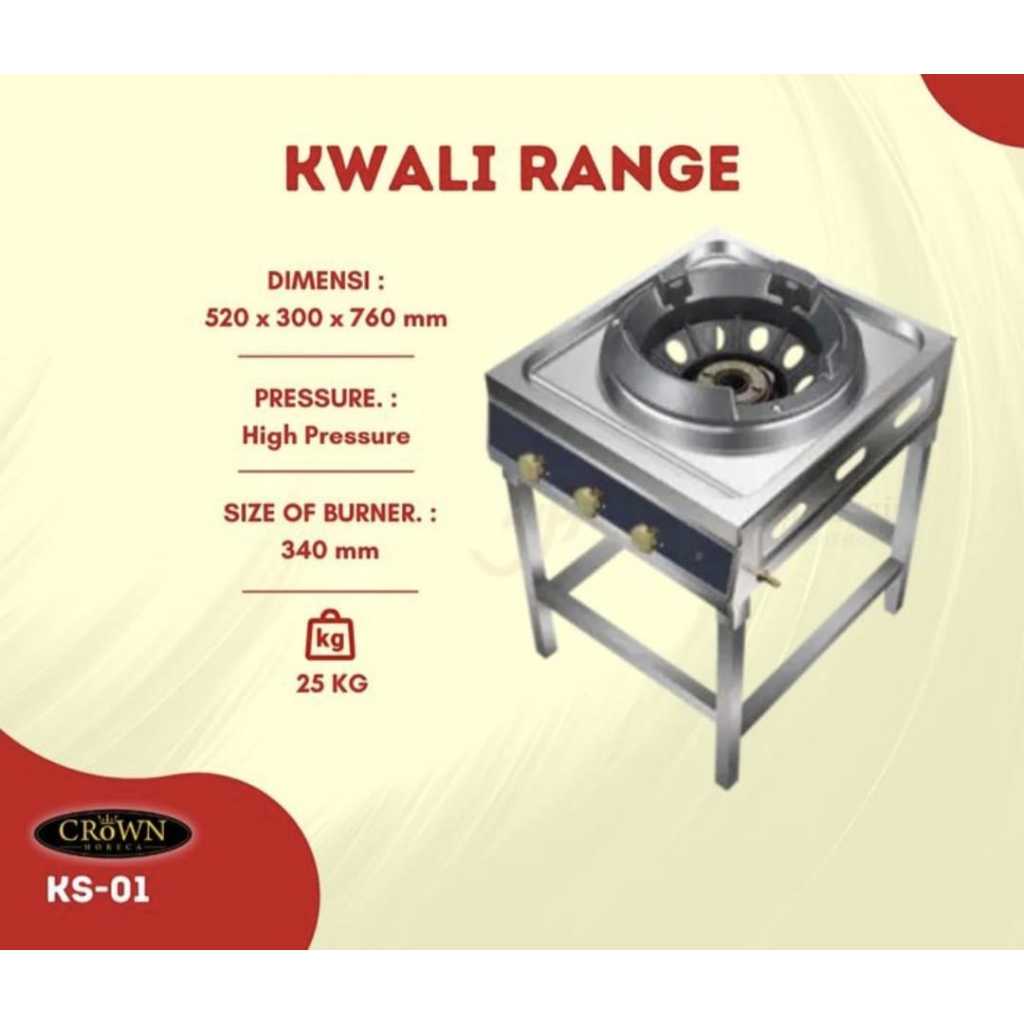 CROWN Horeca KS01 KS-01 KS 01 Gas Kwali Range High Pressure 1 Burner Wok Range KS-01
