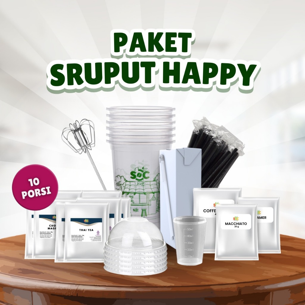 Paket Sampel Usaha Sruput Happy Bubuk Minuman Kekinian / Powder Drink - SBC