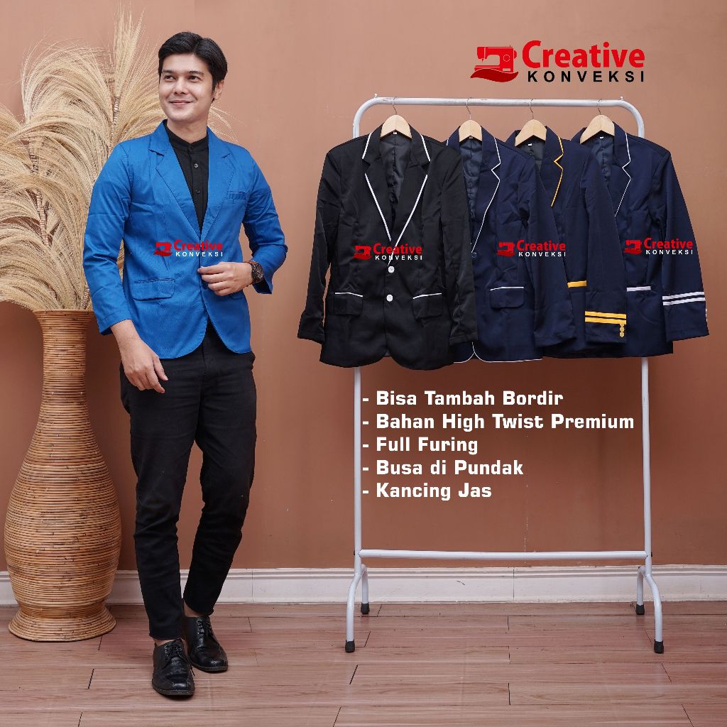 (BISA COD) Jas pria biru / jas biru BCA / jas blazer biru UNISEX
