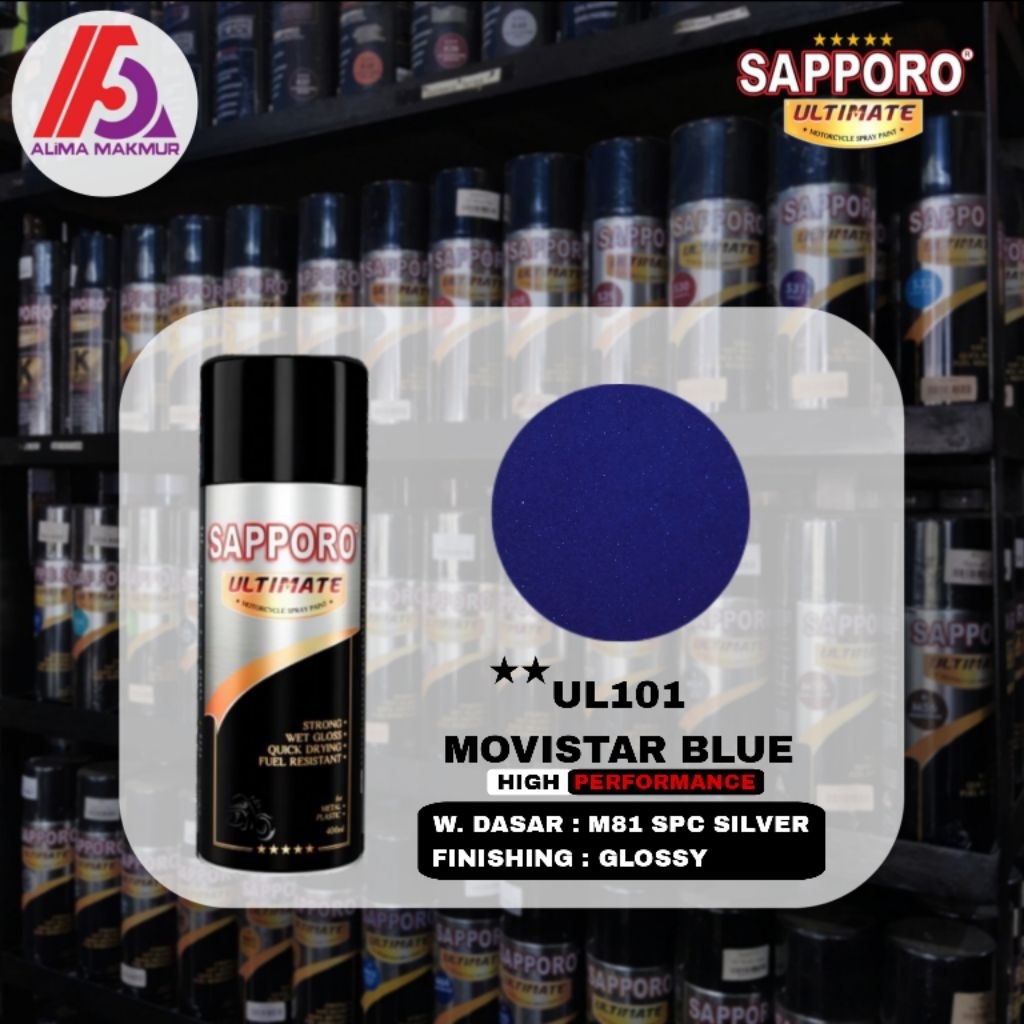 Sapporo Ultimate UL101 Movistar Blue 400ml / Pilok Biru Tua