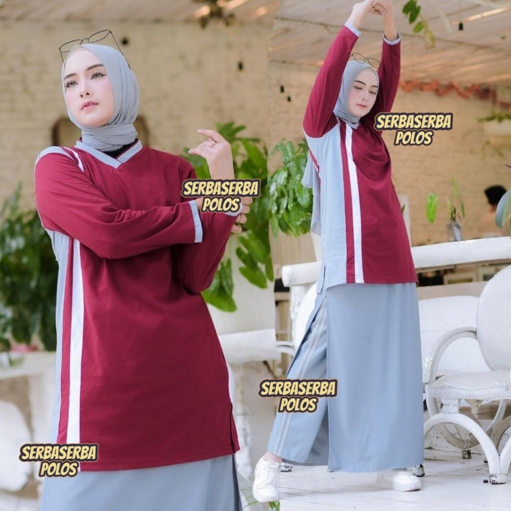 setelan olahraga muslim rok celana/setelan olahraga rocela/setelan olahraga celana rok