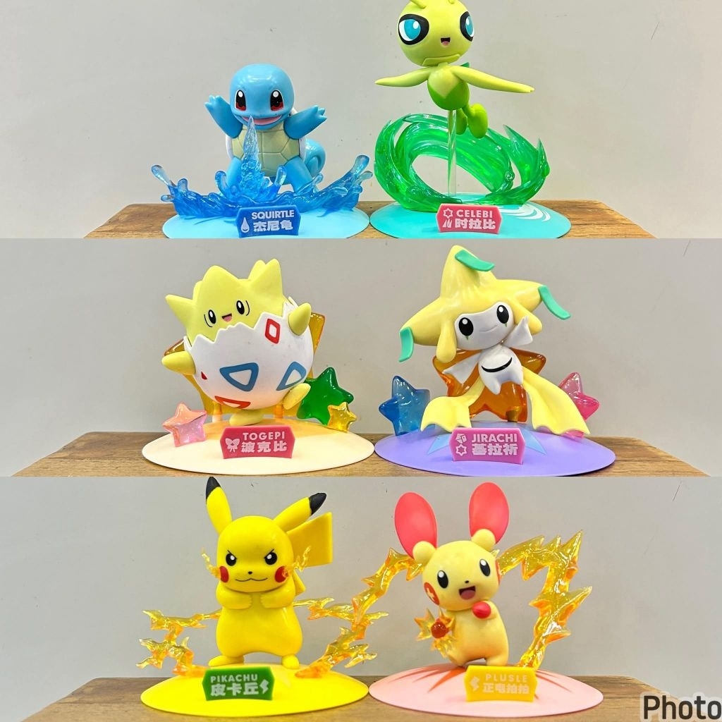 Mainan pokemon with diorama Squirtle Celebi Togepi Jirachi Pikachu MarillDijual satuanMohon tulis ca