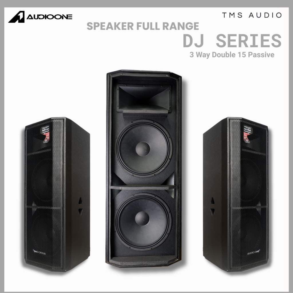 Speaker 3 Way 15 inch Double  AUDIO ONE DJ 2158 Fullrange 1200 & 2000 Watt Original | TMS AUDIO