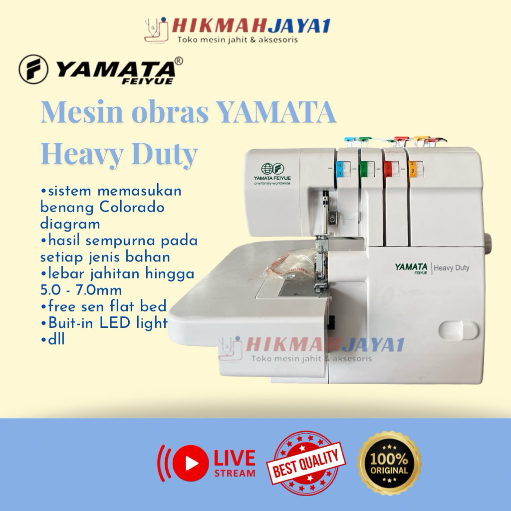Mesin Obras Benang 3 YAMATA Heavy Duty Portable