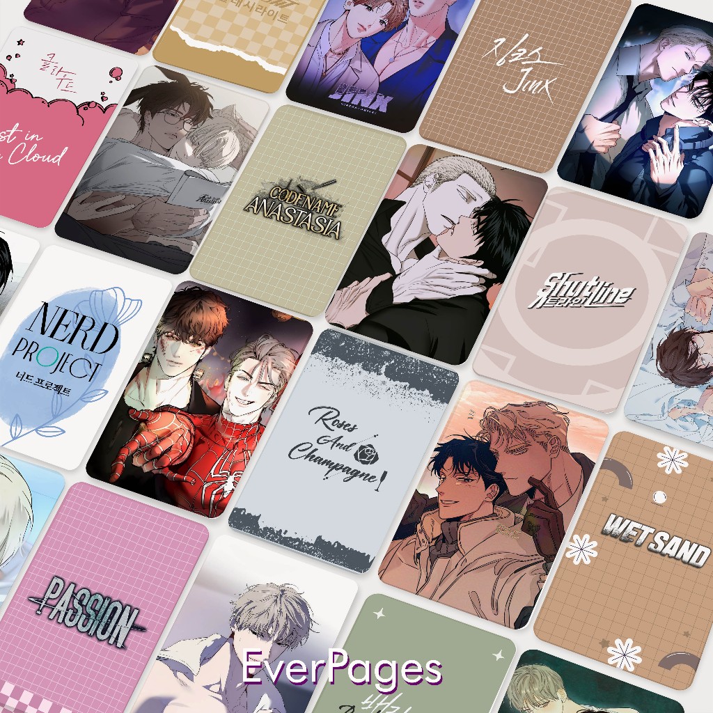 (50 PCS) Hologram Photocard Pack BL Manhwa YAOI (Passion, Codename Anastasia, Shutline, Jinx, Pearl 