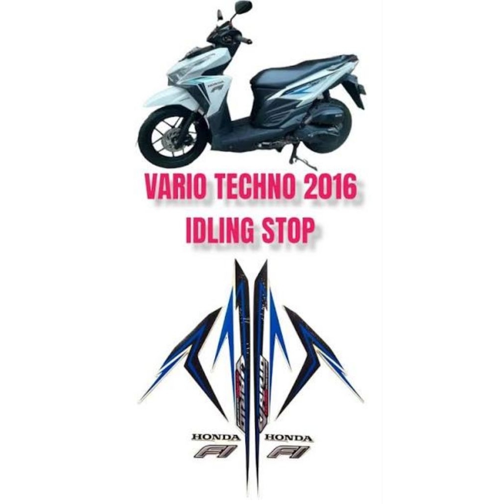 Striping Lis Sticker Standar Original Honda Vario 125 2016 iss Putih biru indlingstop  Sticker Vario