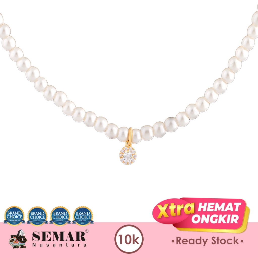 Kalung Emas Tali Candy Pearl Galina Round Gold 10K Semar Nusantara