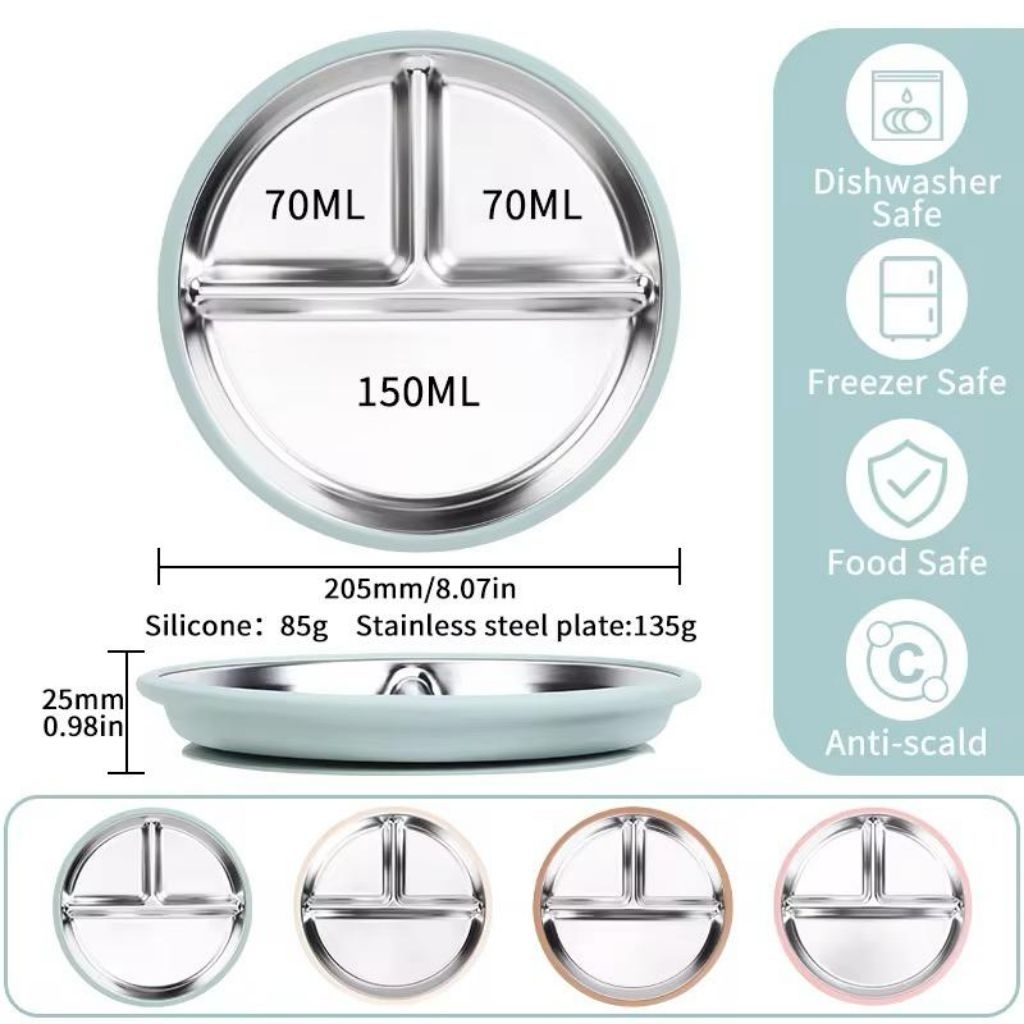 piring makan anak premium suction plate silicone mpasi