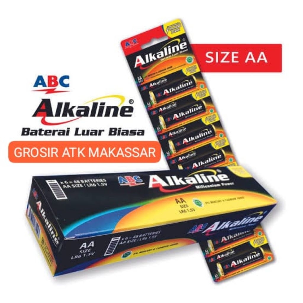 [1 RENTENG / 8 PCS] BATTERY AA ALKALINE ABC / BATERAI A2 ALKALIN ABC
