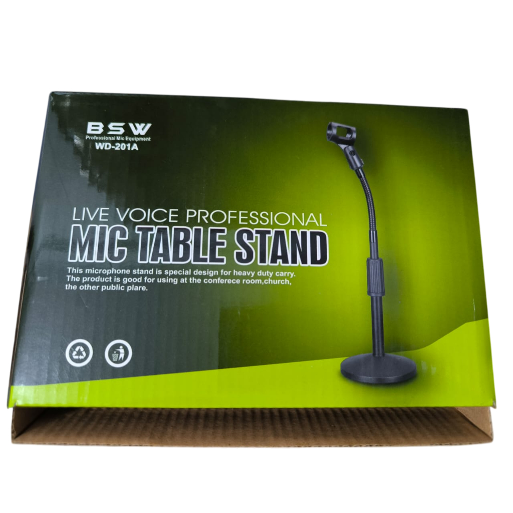 Stand Microphone Meja BSW WD-201A Besi Tebal Adjustable / Stand Mic Rapat Meja Desk Tiang Mic Besi