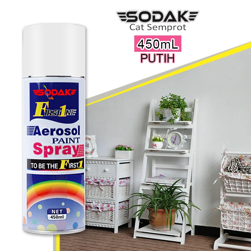 SODAK 450ML Cat Semprot Putih Glossy / Spray Paint White Pilox Pilok Pylox Putih