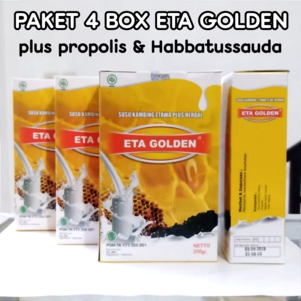 Eta Golden paket 4 box Susu kambing etawa bubuk plus herbal