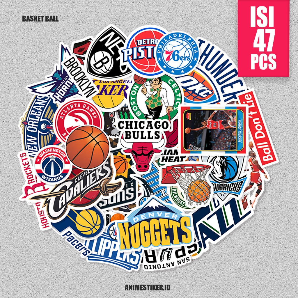 

( Bisa Cod) Stiker Pack Club Basket NBA Paper Vinyl Waterproof untuk Sticker Laptop Journal Diary Notebook stiker basket stiker club bola basket bola basklet
