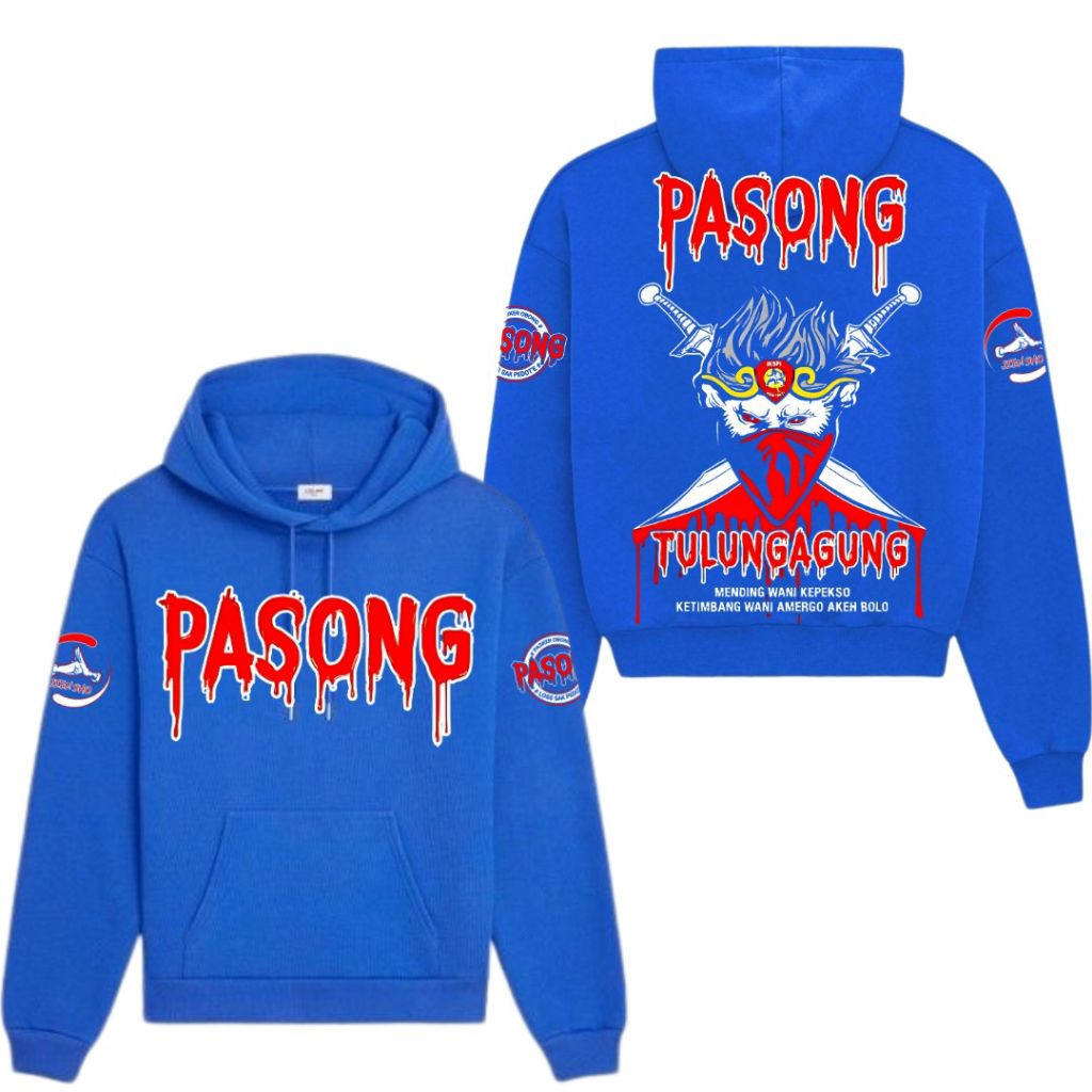 Hoodie Pasong Tulungagung warna biru - Pasong Tulungagung city