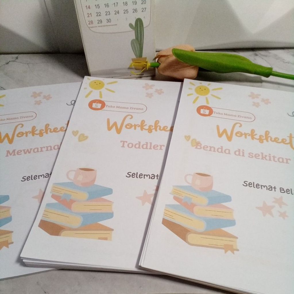 

Worksheet Anak (Lembar kerja berwarna untuk anak PAUD TK SD) Kertas ukuran A5