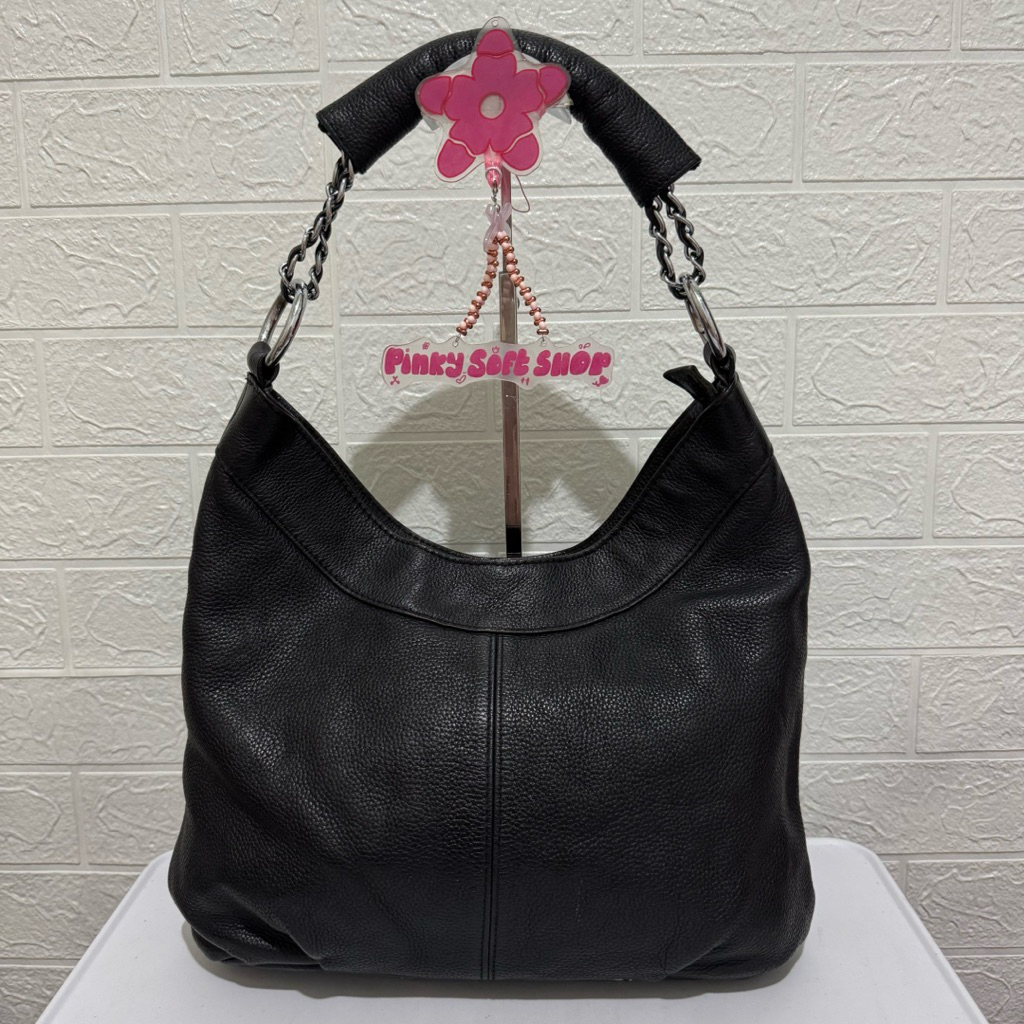 tas hobo kulit asli. tas shoulder bag wanita. tas hitam