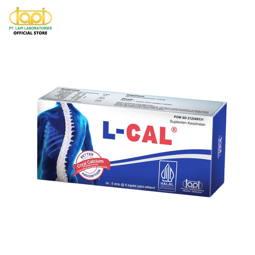 L-CAL 30 Tablet Coral Calcium Vitamin D3 K1 K2 / Promo Shopee Suplemen Kalsium