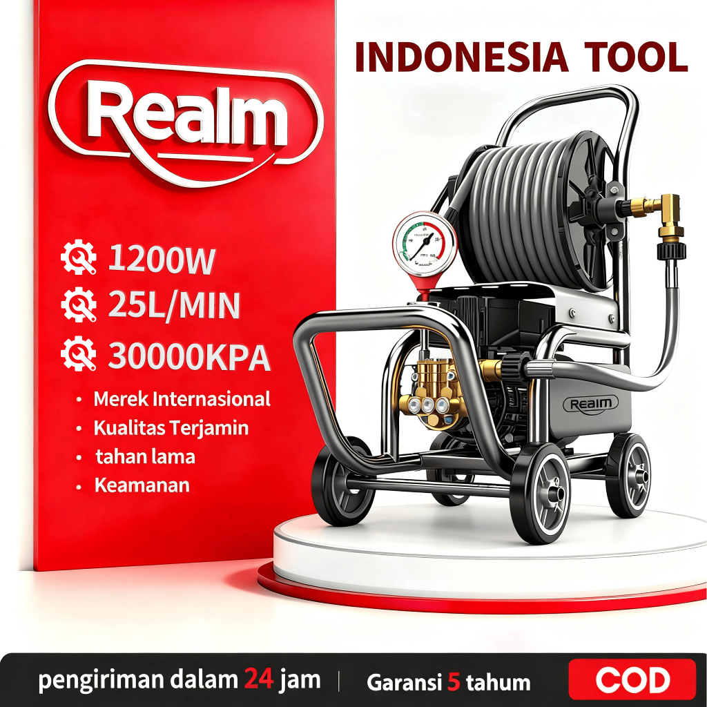 Reaim  1200W Mesin Cuci Mobil Dan Motor Mobil Jet Cleaner Alat Cuci Motor Pressure Washer Alat High 