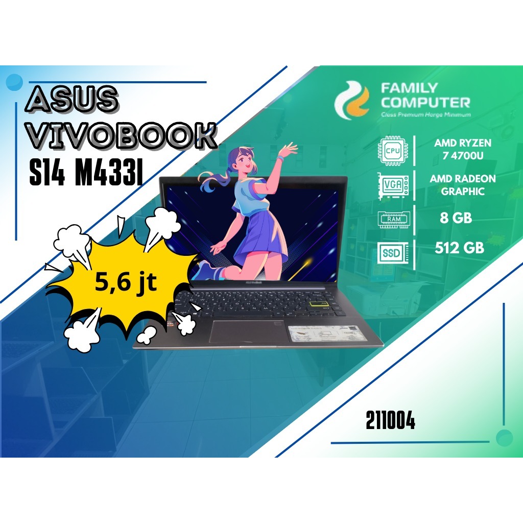 ASUS VIVOBOOK S14 M433I | AMD RYZEN7 4700U | AMD RADEON GRAPHIC
