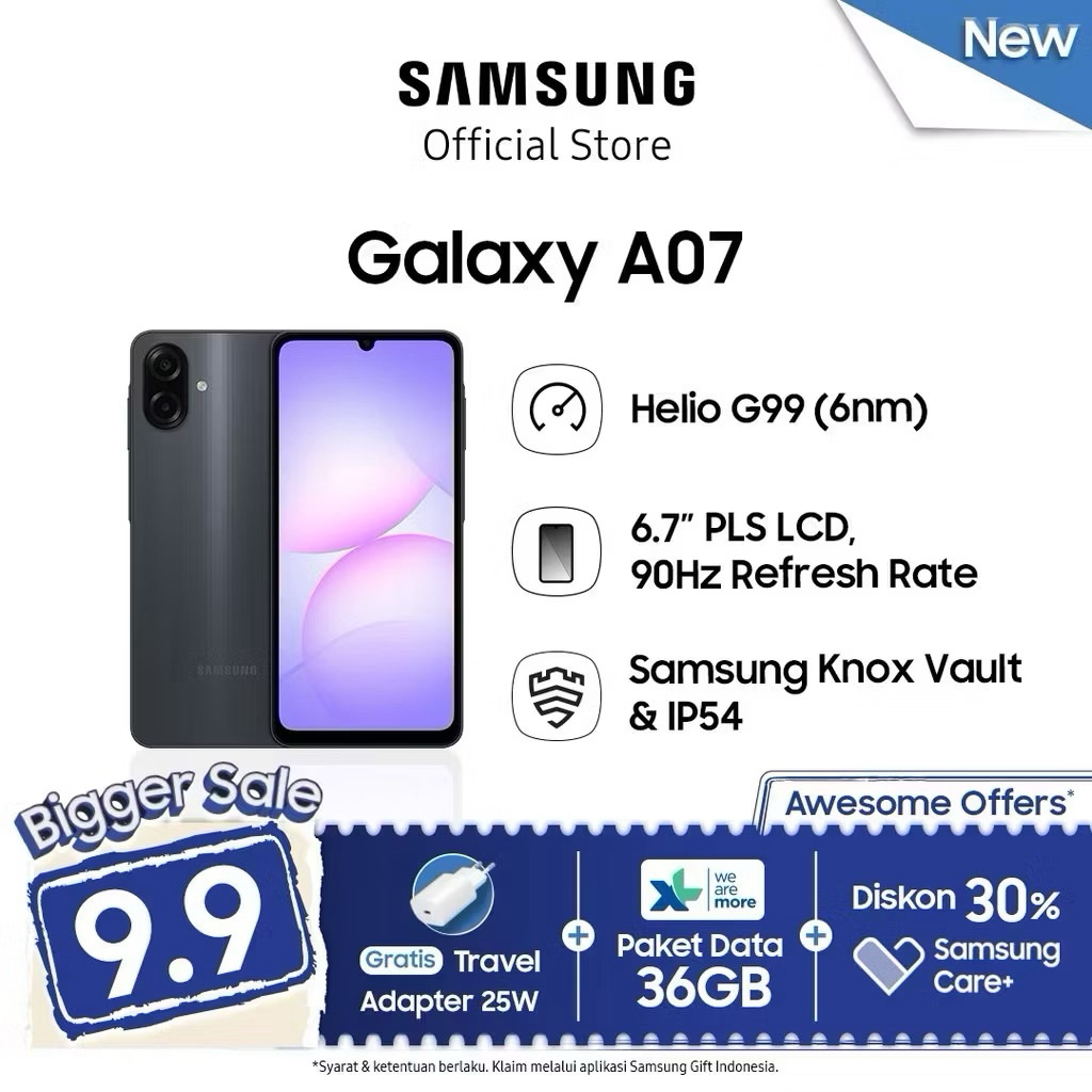 SAMSUNG A07 RAM 6/128GB GARANSI RESMI