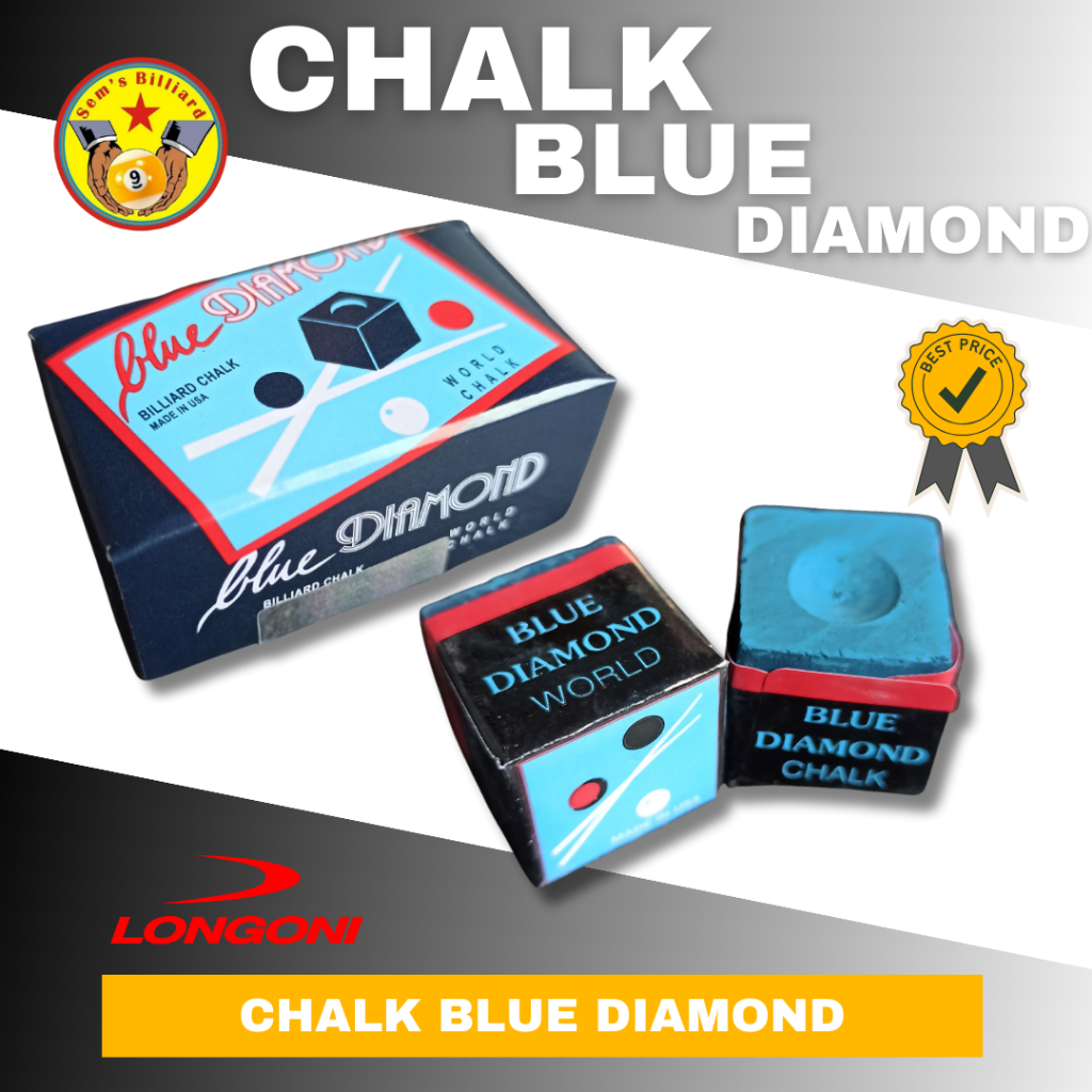 Chalk Blue Diamond [ORIGINAL] - Chalk Stick Billiard - Kapur Stick Billiard - Billiard
