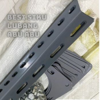 Besi Siku Lubang full 3 meter 1,1mm /siku lubang besi abu-abu murah / besi bolong bonus baut plat
