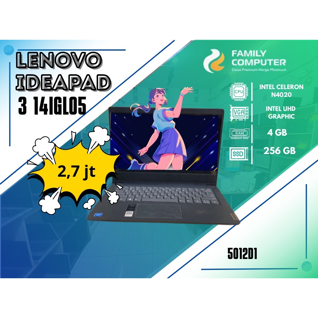 LENOVO IDEAPAD3 14IGLO5 | INTEL CELERON N4020 | INTEL UHD GRAPHIC