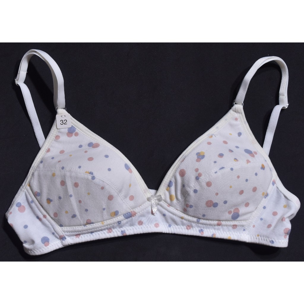 BRA Tanpa Kawat Nevada Wanita Putih Motif Polkadot COX 27 #Bra Murah