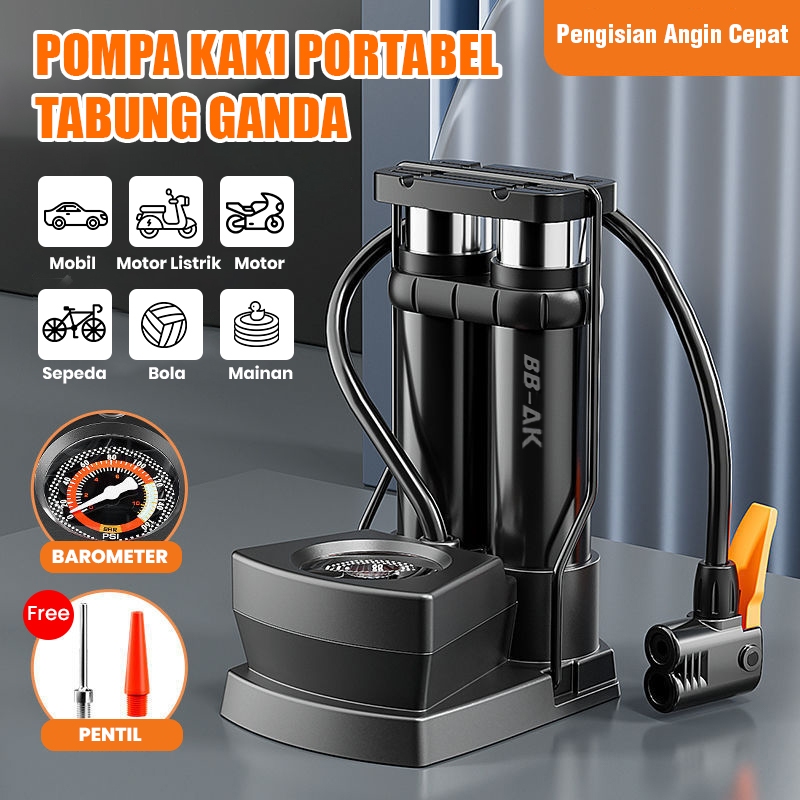 Mini Foot Pump Portable High Pressure-Pompa Angin Kaki Untuk ban mobil, motor