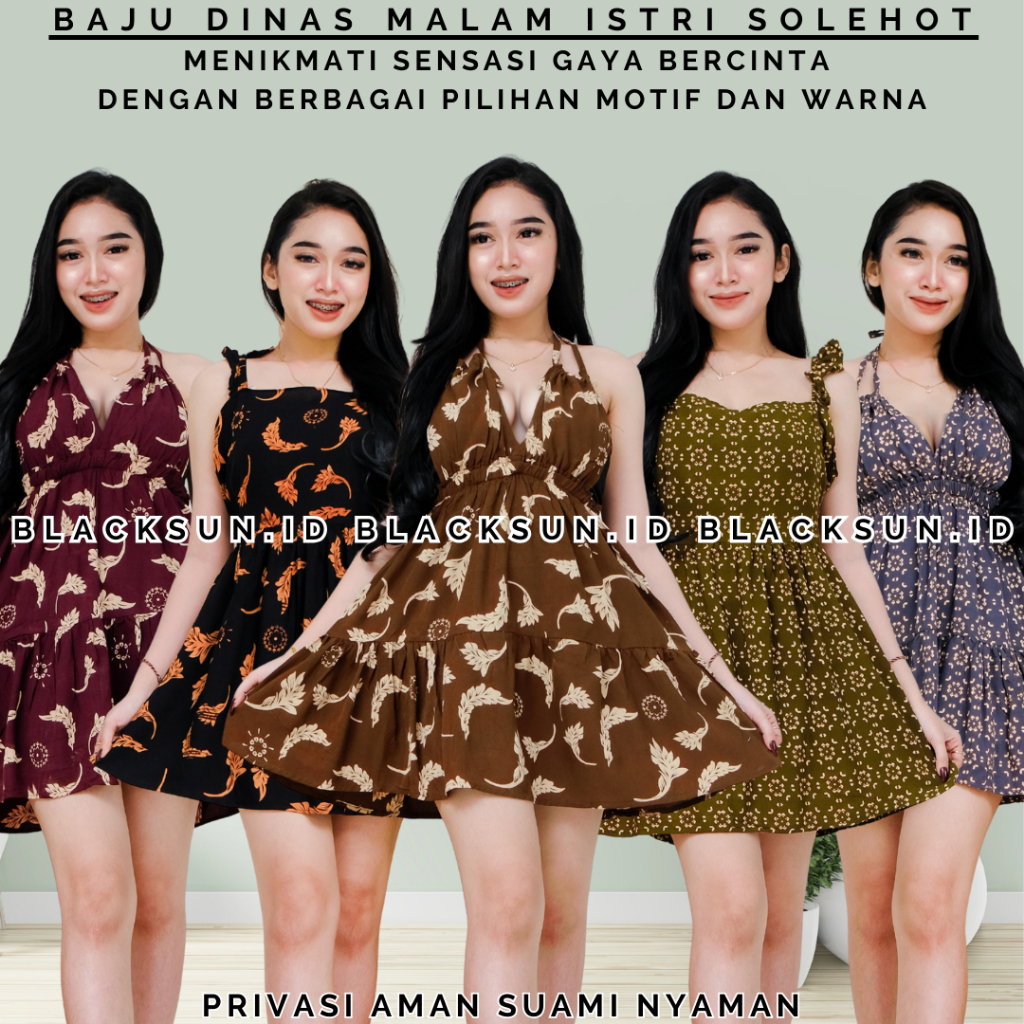 Blacksun Baju Tidur Sexy Daster Yukensi Jumbo LD 120 Mini Dress Tanktop Jelita Tali Wanita Sleepwear